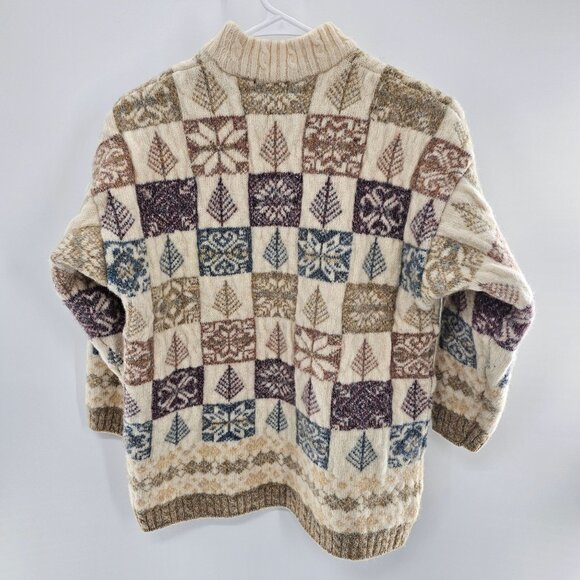 Vintage Zig Zag Women's Holiday Themed Made in Scotland Designer Knitwear XL - Picture 3 of 6